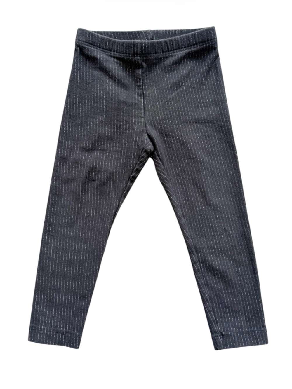 Tea Collection Gray Shimmer Silver Pinstriped Leggings 12-18M